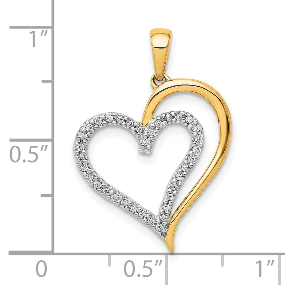 14K Gelbgold Herzanhänger mit 0,1 ct. Diamant