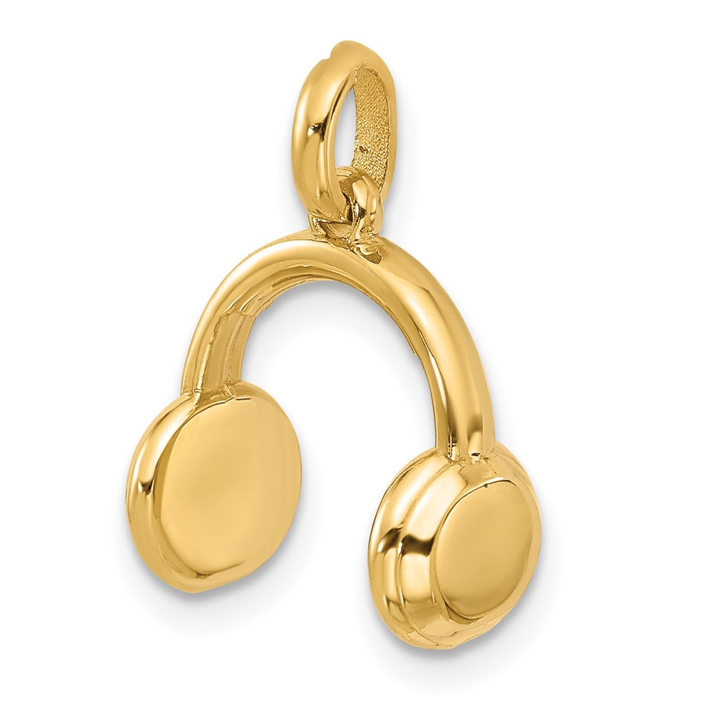 14K Gelbgold Fancy-Kopfhörer-Charm