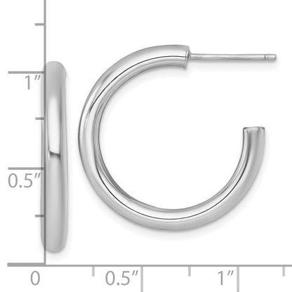 14K Gelbgold Poliert 3.0 X 25mm Röhre C-hoop Ohrstecker