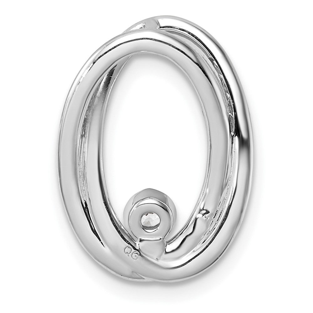 14K Weißgold Poliert 1/3 Karat Diamant Doppelt Oval Kette Anhänger
