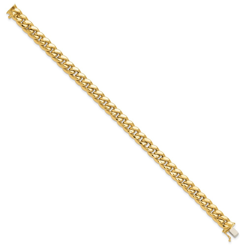 14K Gelbgold Poliert 8.9mm Panzer Glieder 9 Zoll Herren Armband