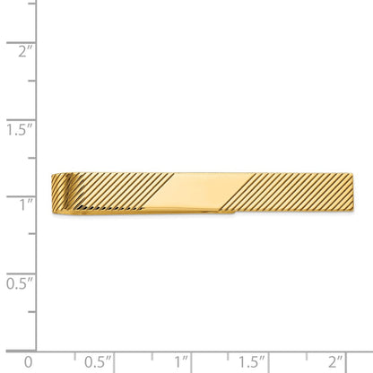 14K Gelbgold Herren Gerillt Gravierbar Krawatten Stab