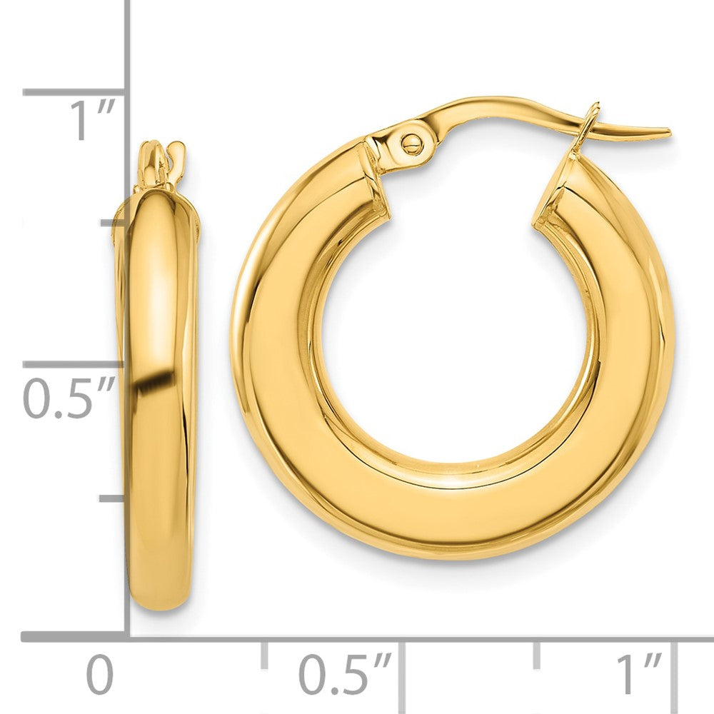 14K Gelbgold 3x23mm Poliert Röhre Creolen