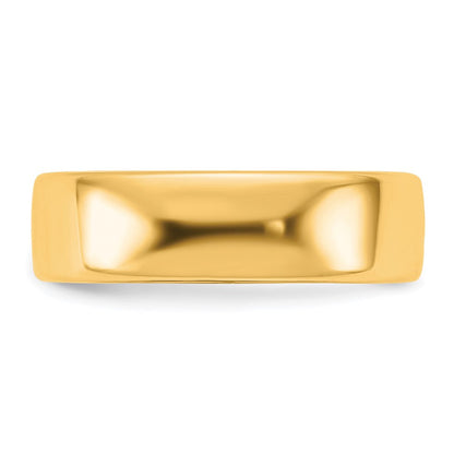 14K Gelbgold 6 mm Europäischer Ehering mit Komfort-Passform