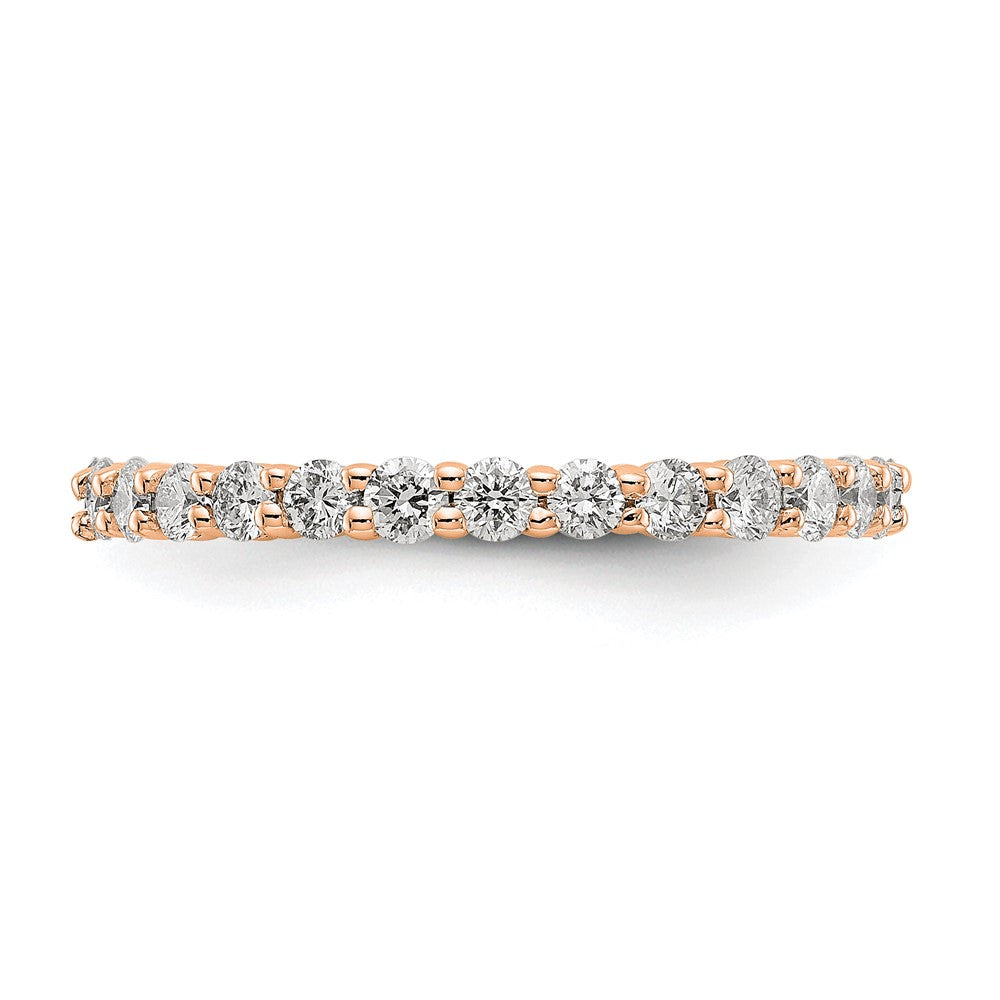 14K Roségold Poliert Shared Krappen 1ct Diamant Memoire Ehering Ring