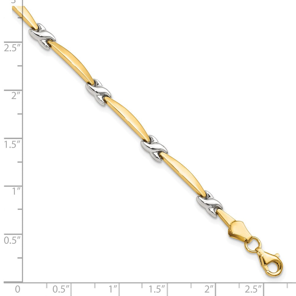 14K Gelbgold mit Rhodium Diamantiert Fantasie Gliederarmband