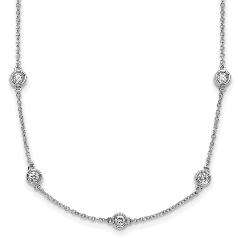 14K Weißgold Komplett 1.3 Karat Zargenfassung-set Diamant und Ankerkette Kette 20-station 20 Zoll Halskette