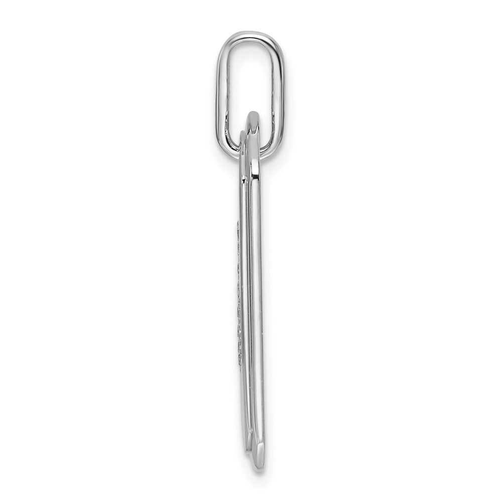 14K Weißgold Erkennungsmarken-Charm mit Diamant-Initiale G