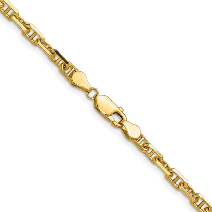 14K Gelbgold 4.1mm Diamantiert Marine Anker Halskette
