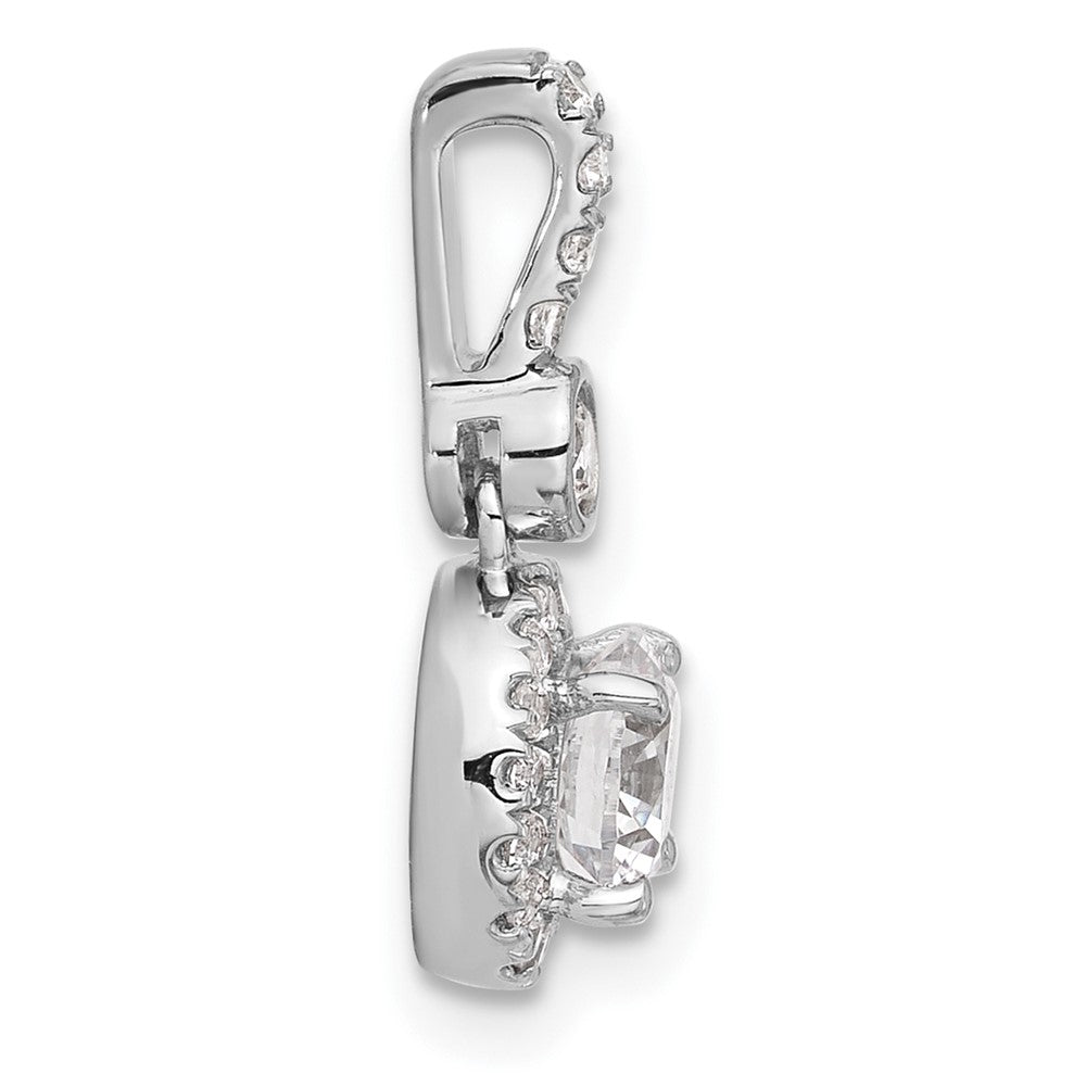 14K Weißgold Anhänger mit 1 Karat im Labor gezüchtetem Diamant VS/SI+ G+, rund, mit komplettem Halo