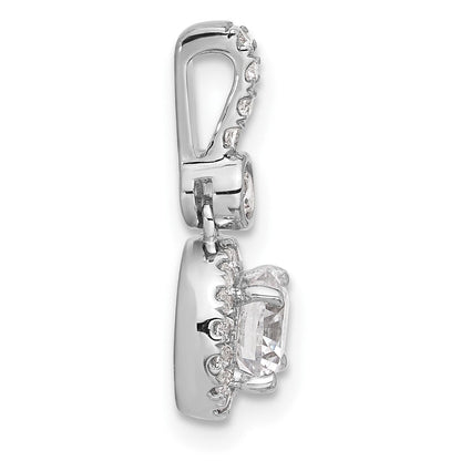 14K Weißgold Anhänger mit 1 Karat im Labor gezüchtetem Diamant VS/SI+ G+, rund, mit komplettem Halo