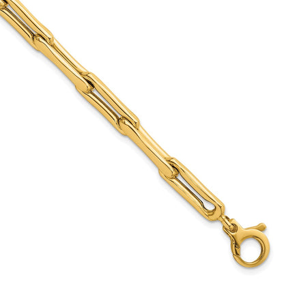 14K Gelbgold Poliert 5.7mm Fantasie Lang Glieder Gliederarmband