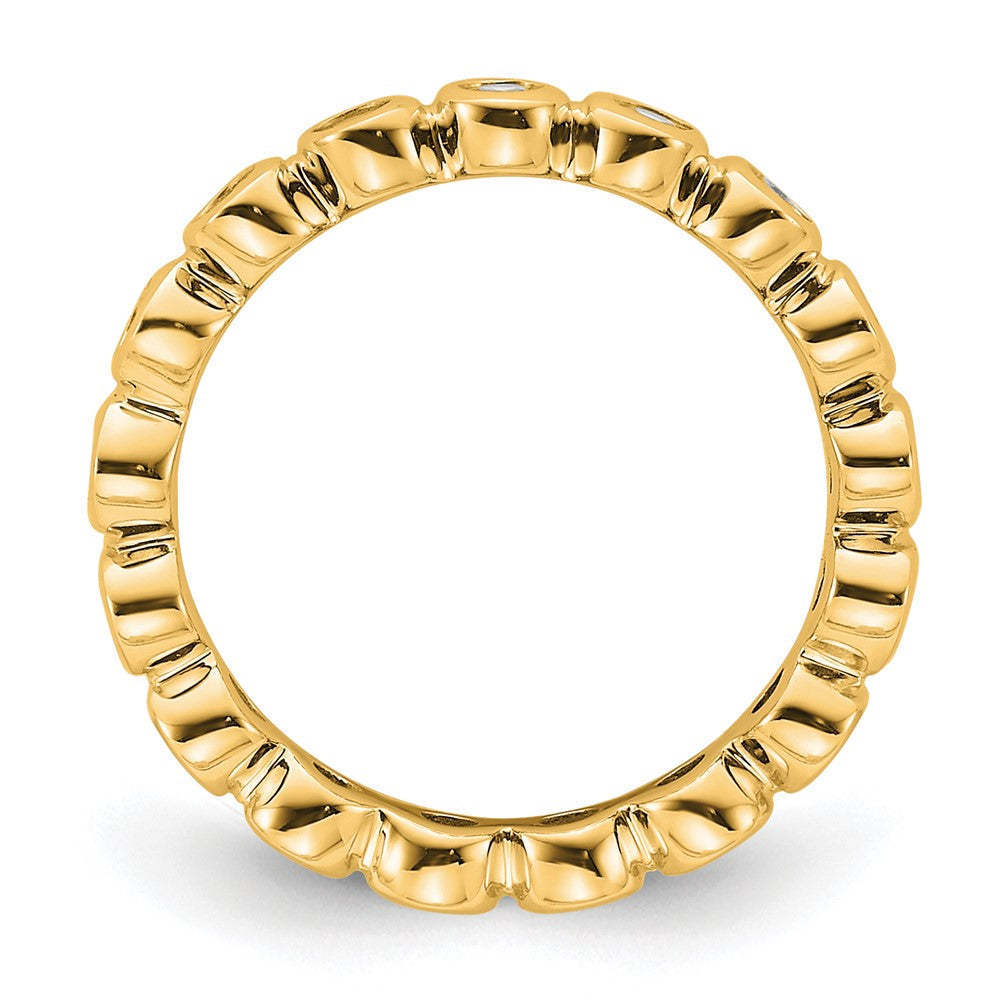 14K Gelbgold Poliert Größe 4.5 Zargenfassung-set 1/2 Karat Diamant Komplett Memoire Ehering Ring