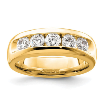 14K Gelbgold 5-stone Diamant Kanalfassung Ehering Ring