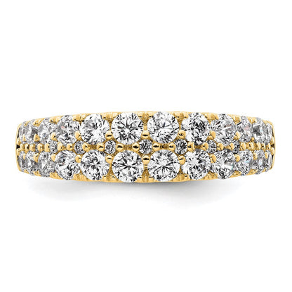 True Origin 14K Gelbgold Verlobungsring mit 1,25 ct. laborgezüchteten Diamanten VS+ F+, zweireihig, kompletter Ehering
