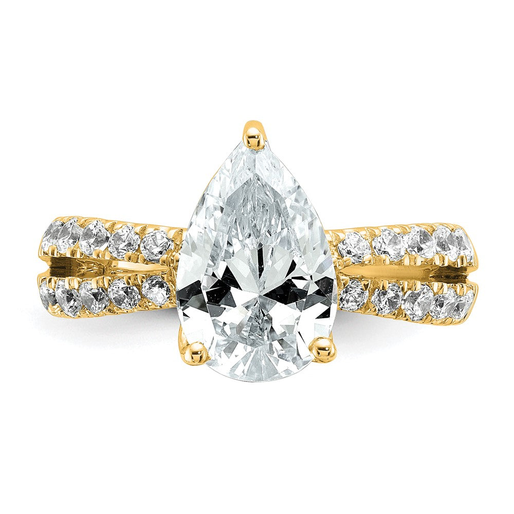 True Origin 14K Gelbgold Verlobungsring mit 2,625 ct. im Birnenschliff, laborgezüchteter Diamant, VS+ F+, komplett gefasst