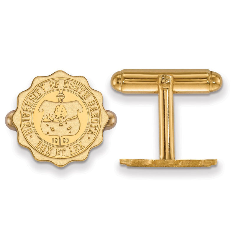 14K Gelbgold Gold Logoart University Of North Dakota Wappen Manschette Knöpfe