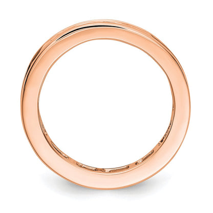 14K Roségold Poliert Größe 7.5 Kanalfassung-set 2 Karat Princess Diamant Komplett Memoire Ehering Ring