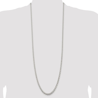 Sterlingsilber Rhodiniert 4.6mm Erbs 36 Zoll Kette