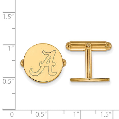 14K Gelbgold Gold Logoart University Of Alabama Buchstabe A Manschette Knöpfe