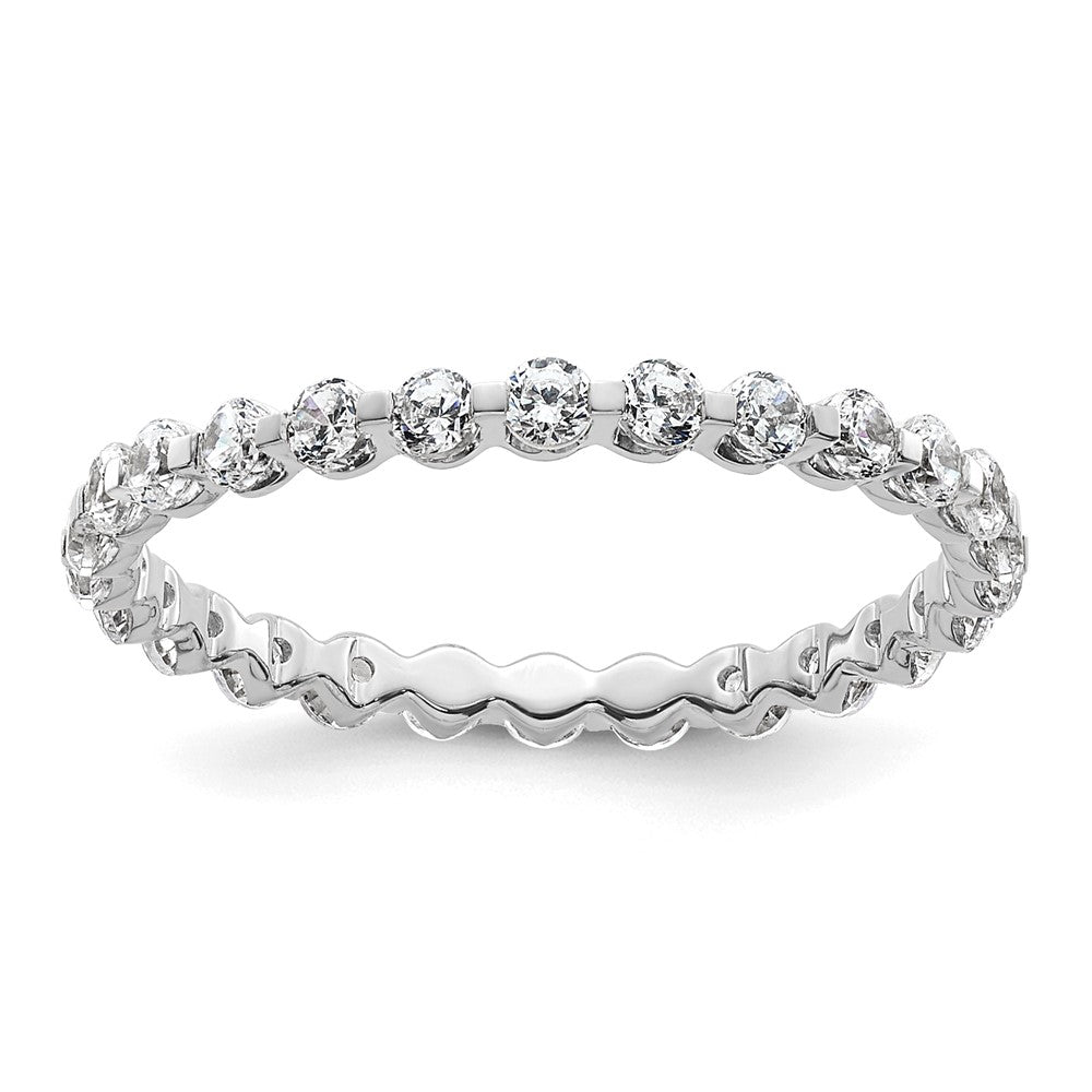 True Origin 14K Weißgold 7/8 Karat Im Labor Gezüchtet Diamant Vs+ F+ Größe 9 Komplett Memoire Ehering Ring