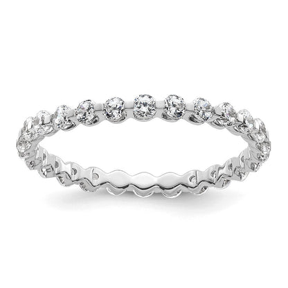 True Origin 14K Weißgold 7/8 Karat Im Labor Gezüchtet Diamant Vs+ F+ Größe 9 Komplett Memoire Ehering Ring