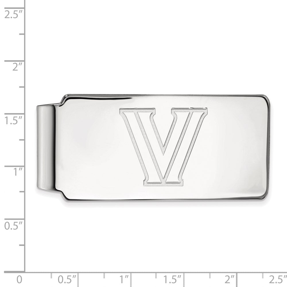 10K Weißgold Logoart Villanova University Buchstabe V Geldklammer