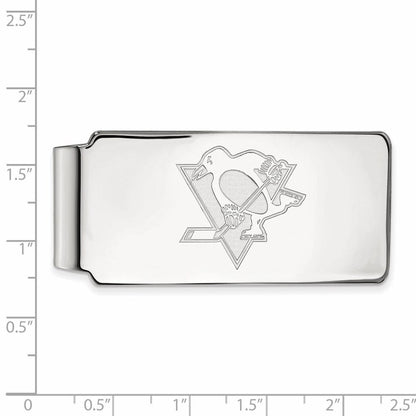 10K Weißgold Nhl Logoart Pittsburgh Penguins Geldklammer