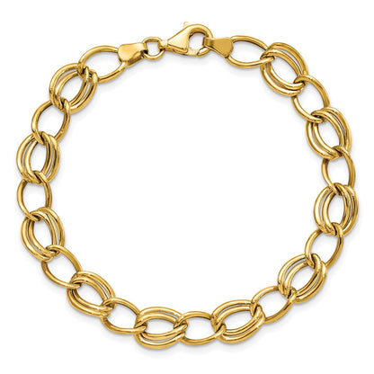 10K Gelbgold Flach Panzer Glieder 7 Zoll Armband