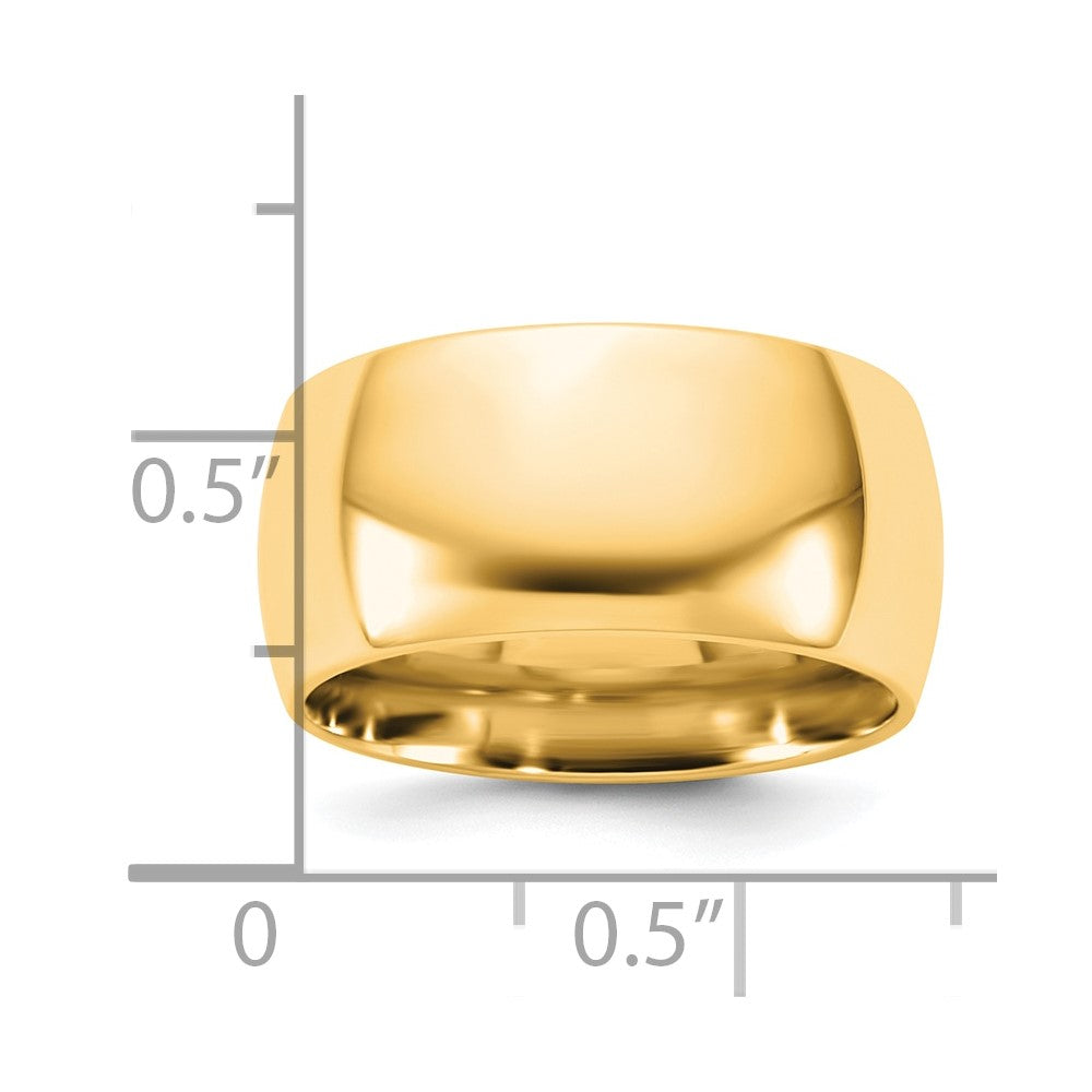 14K Gelbgold 10 mm Standard Komfort-Passform Ehering