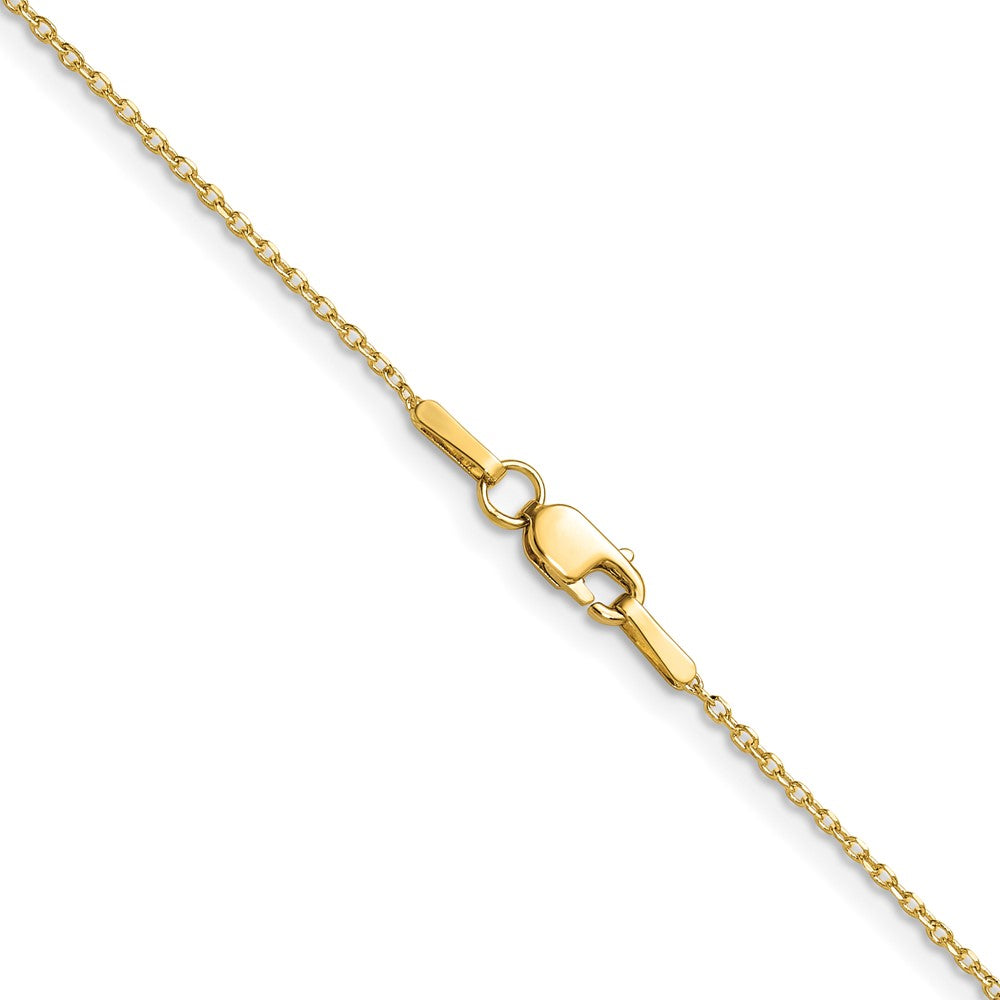 14K Gelbgold 1.0mm Diamantiert Forzantine Ankerkette Halskette
