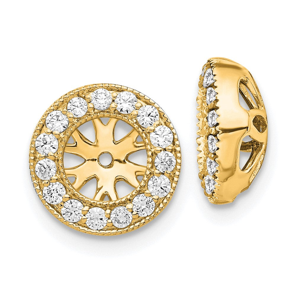 14K Gelbgold Ohrring-Jackets mit Kreis-Design und 0,25 ct. Diamanten