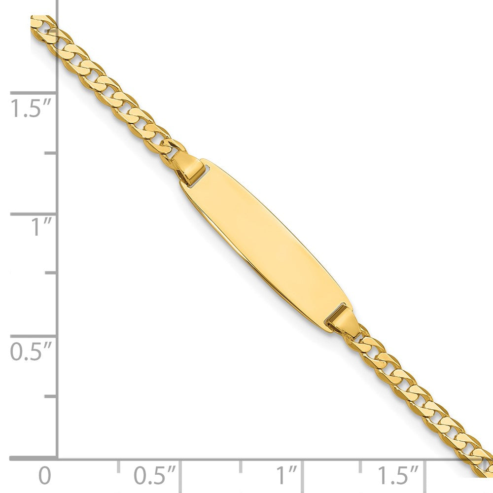 14K Gelbgold Poliert Massiv Kette/solid Platte Panzer Glieder 19.5x5.5mm Platte 8 Zoll Id Armband