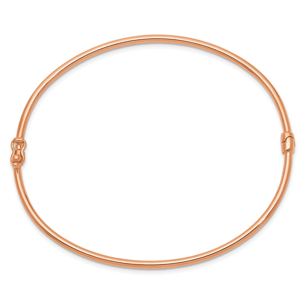 14K Roségold Poliert 2.00mm Klappbar Oval Armreif Armband