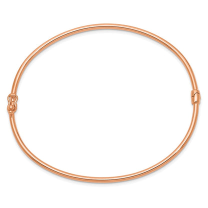 14K Roségold Poliert 2.00mm Klappbar Oval Armreif Armband