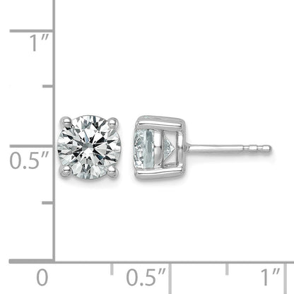 14K Weißgold Ohrstecker mit 2,5K zertifiziertem im Labor gezüchtetem Diamant, VS/SI+, G+, rund, komplette Vierzacken-Fassung, leichtgewichtig