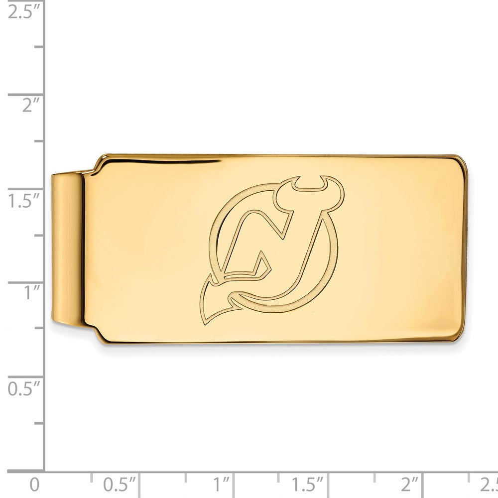 10K Gelbgold Gold Nhl Logoart New Trikot Devils Geldklammer
