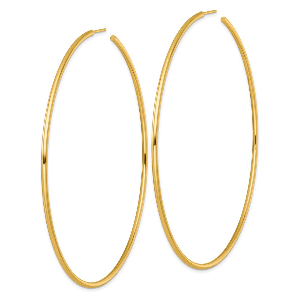 14K Gelbgold Poliert 2.0 X 90mm Röhre C-hoop Ohrstecker