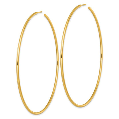 14K Gelbgold Poliert 2.0 X 90mm Röhre C-hoop Ohrstecker