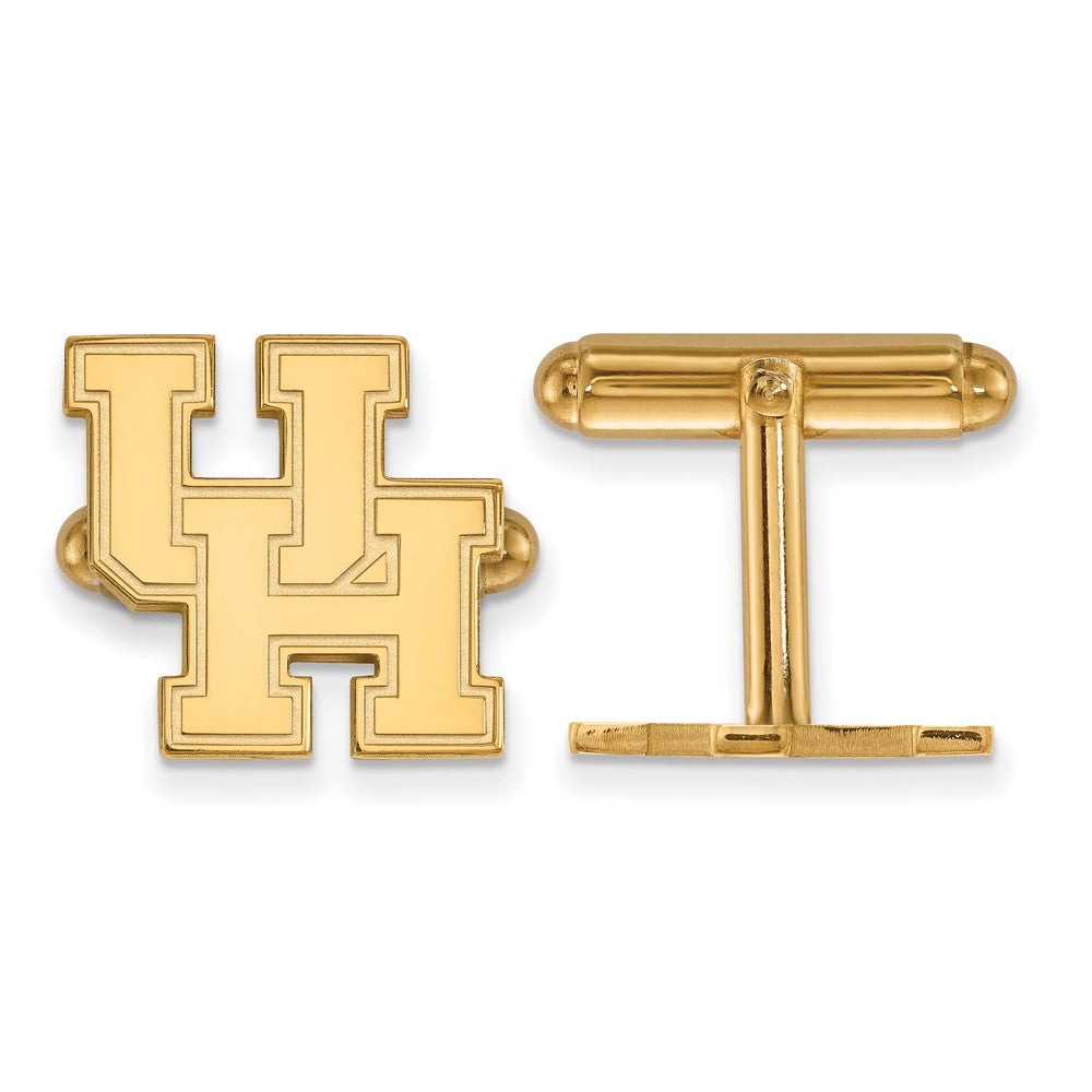 14K Gelbgold Gold Logoart University Of Houston U-h Manschette Knöpfe