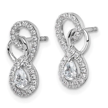 14K Weißgold Diamant-Infinity-Ohrhänger mit Stecker, poliert, 0,5K