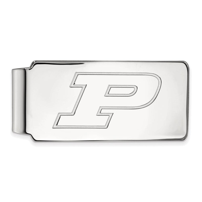 14K Weißgold Logoart Purdue University Buchstabe P Geldklammer
