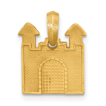14K Gelbgold 2-D-Schloss-Anhänger