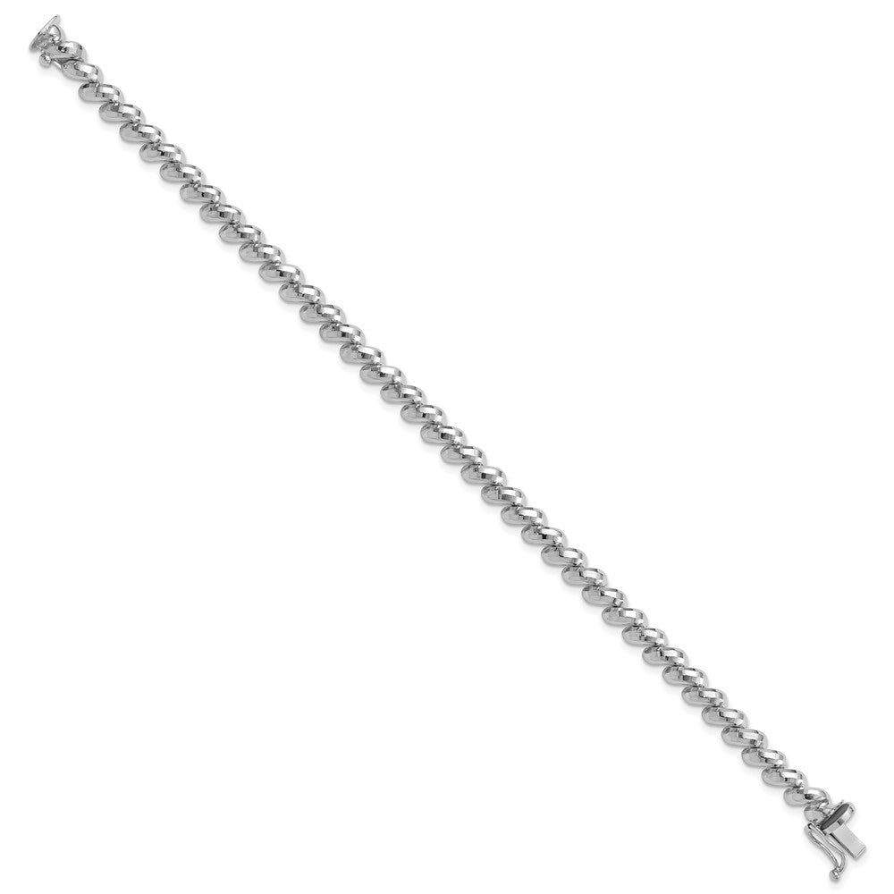 14K Weißgold Facettiert 5mm 7 Zoll San Marco Armband