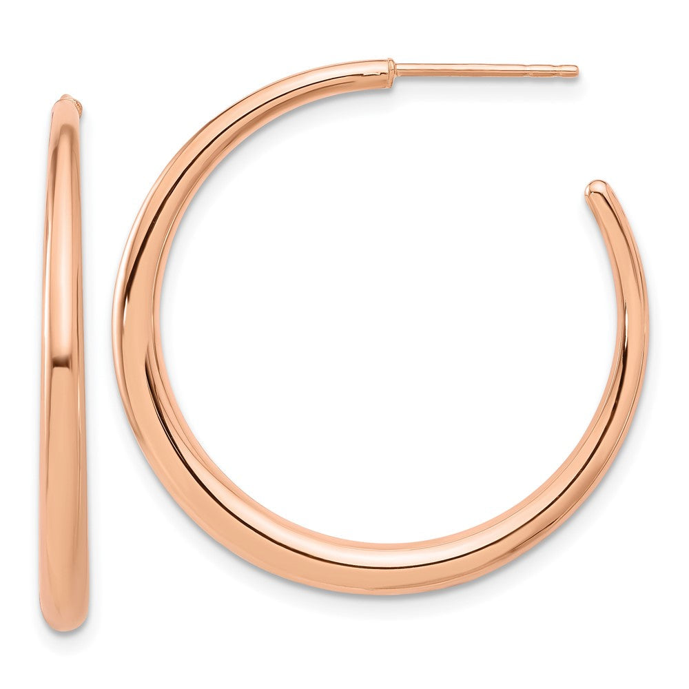 14K Roségold Poliert Creole Ohrstecker
