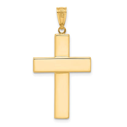 14K Bicolor Gold Kruzifix-Anhänger, poliert und texturiert, zweifarbig