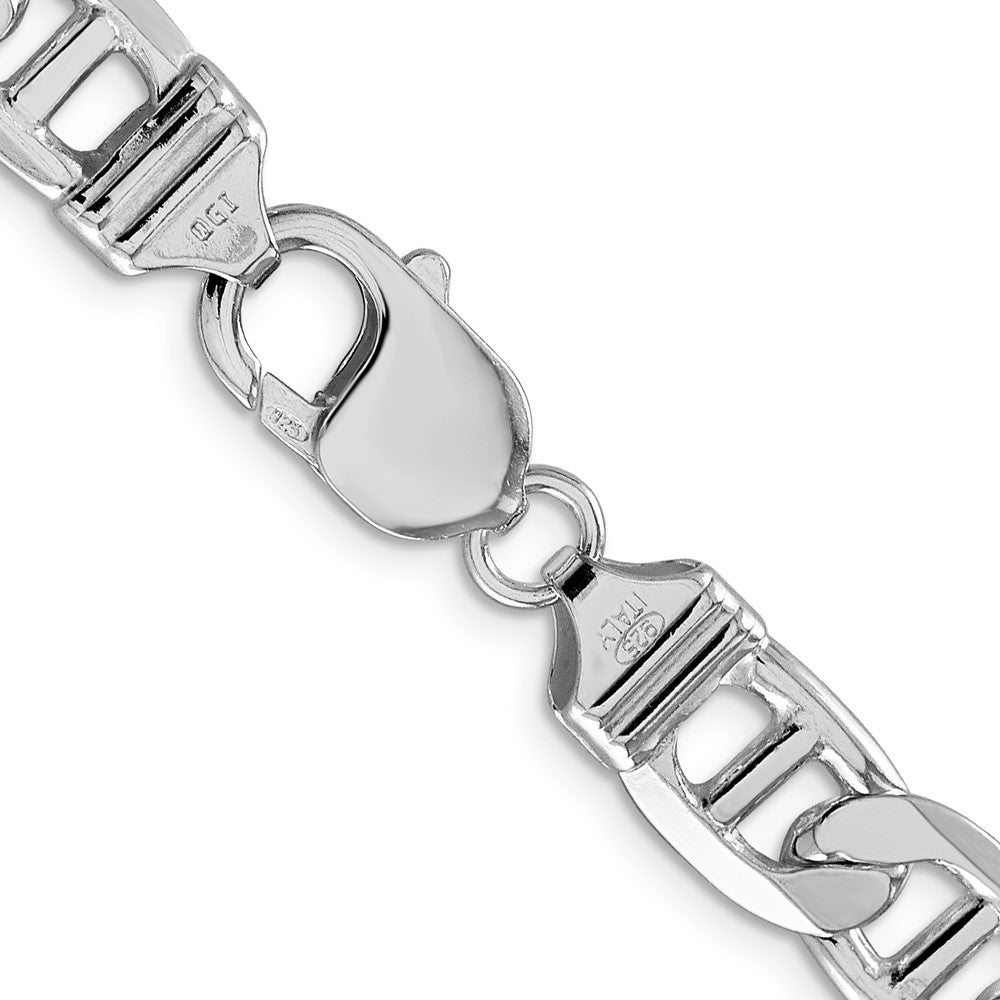 Sterlingsilber Rhodiniert 9.5mm Flach Anker Halskette