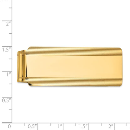14K Gelbgold Herren Gerillt Poliert Geldklammer