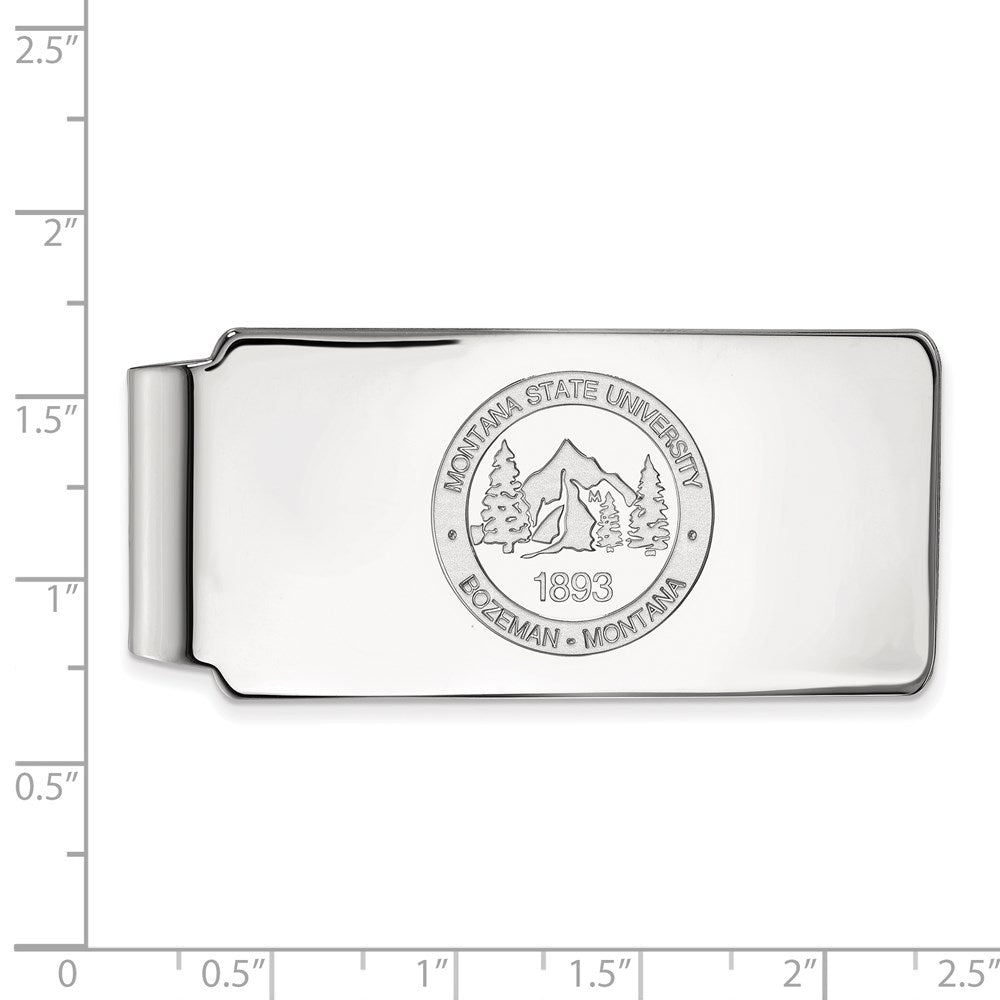 10K Weißgold Logoart Montana State University Wappen Geldklammer