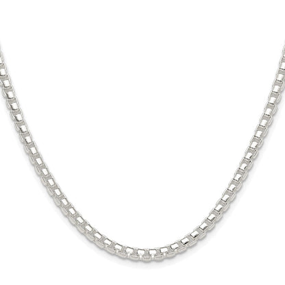 Sterlingsilber Rhodiniert Poliert 4mm Rund Venezianer 30 Zoll Kette
